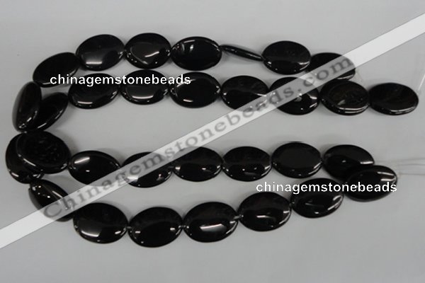 COV160 15.5 inches 17*24mm oval black agate beads wholesale