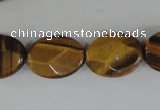 COV180 15.5 inches 13*18mm faceted oval yellow tiger eye beads wholesale