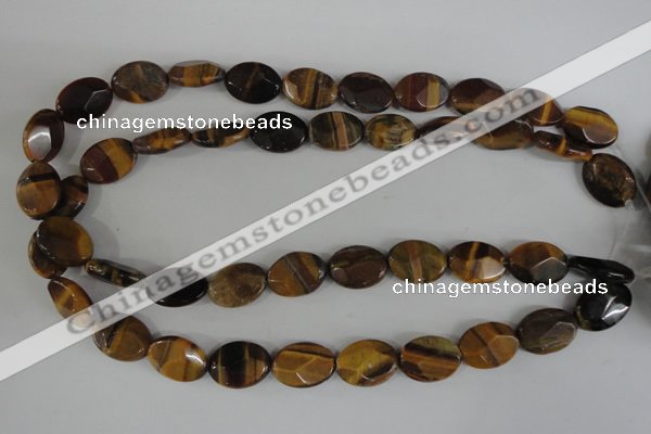 COV180 15.5 inches 13*18mm faceted oval yellow tiger eye beads wholesale