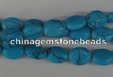 COV20 15.5 inches 8*10mm oval synthetic turquoise beads wholesale