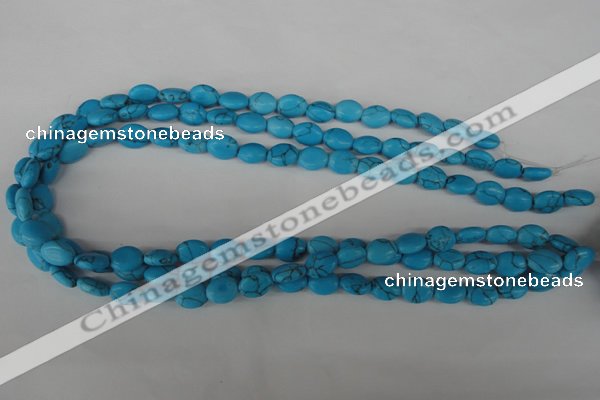 COV20 15.5 inches 8*10mm oval synthetic turquoise beads wholesale