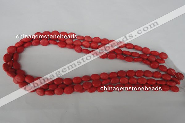 COV23 15.5 inches 8*10mm oval synthetic coral beads wholesale