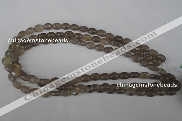 COV27 15.5 inches 8*10mm oval grey agate gemstone beads wholesale