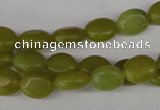 COV28 15.5 inches 8*10mm oval Korean jade gemstone beads wholesale