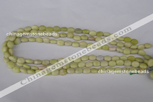 COV29 15.5 inches 8*10mm oval lemon jade gemstone beads wholesale