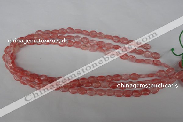 COV44 15.5 inches 8*10mm oval cherry quartz beads wholesale