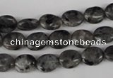 COV46 15.5 inches 8*10mm oval black labradorite beads wholesale