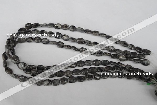 COV46 15.5 inches 8*10mm oval black labradorite beads wholesale