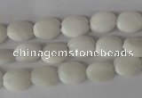COV48 15.5 inches 8*10mm oval white shell beads wholesale