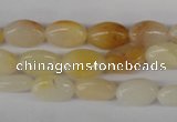 COV55 15.5 inches 8*12mm oval yellow jade gemstone beads wholesale