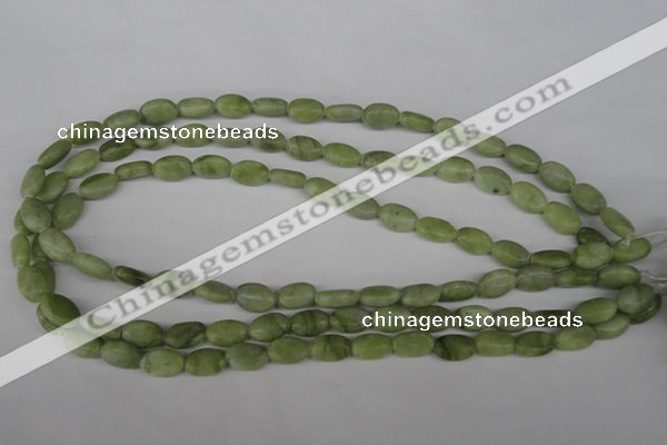 COV56 15.5 inches 8*12mm oval seaweed jade gemstone beads wholesale