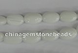 COV58 15.5 inches 8*12mm oval white porcelain beads wholesale