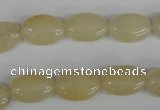 COV68 15.5 inches 10*14mm oval yellow jade beads wholesale