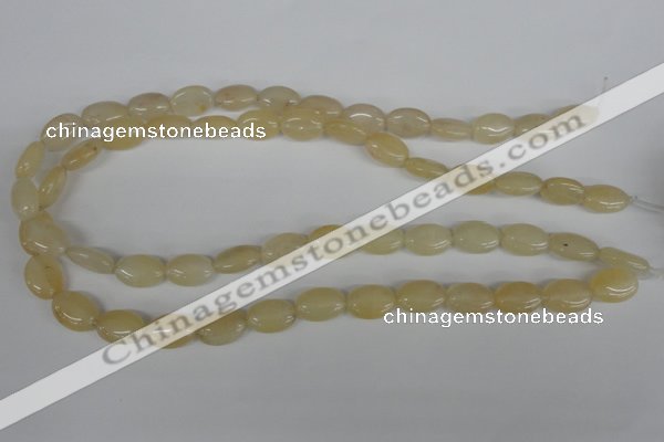 COV68 15.5 inches 10*14mm oval yellow jade beads wholesale