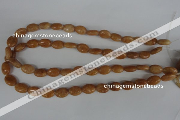 COV69 15.5 inches 10*14mm oval yellow jade beads wholesale