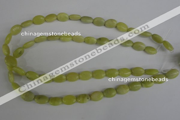 COV70 15.5 inches 10*14mm oval lemon jade beads wholesale