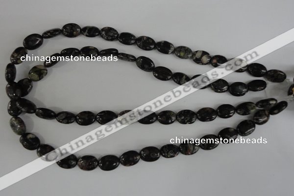 COV71 15.5 inches 10*14mm oval plum blossom jade beads wholesale