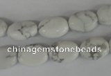 COV86 15.5 inches 10*14mm oval white howlite turquoise beads wholesale