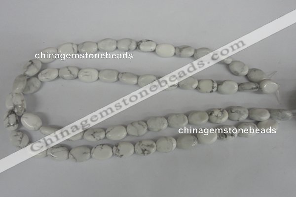 COV86 15.5 inches 10*14mm oval white howlite turquoise beads wholesale