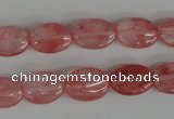 COV91 15.5 inches 10*14mm oval cherry quartz beads wholesale