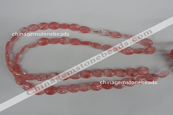 COV91 15.5 inches 10*14mm oval cherry quartz beads wholesale