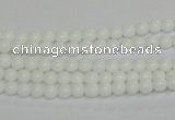 CPB01 15.5 inches 4mm round white porcelain beads wholesale