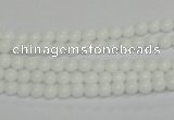 CPB01 15.5 inches 4mm round white porcelain beads wholesale