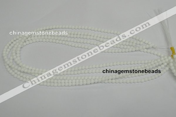 CPB01 15.5 inches 4mm round white porcelain beads wholesale