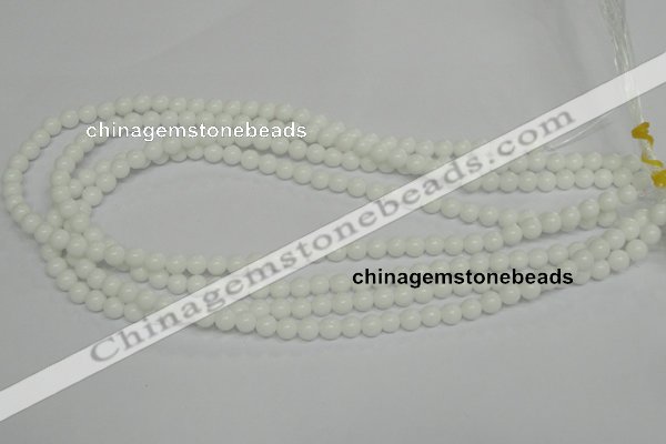 CPB02 15.5 inches 6mm round white porcelain beads wholesale