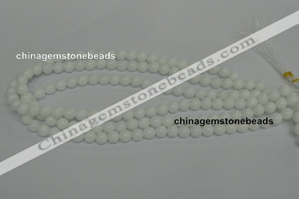 CPB03 15.5 inches 8mm round white porcelain beads wholesale