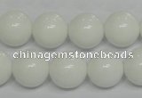 CPB06 15.5 inches 14mm round white porcelain beads wholesale