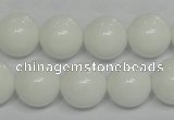 CPB06 15.5 inches 14mm round white porcelain beads wholesale