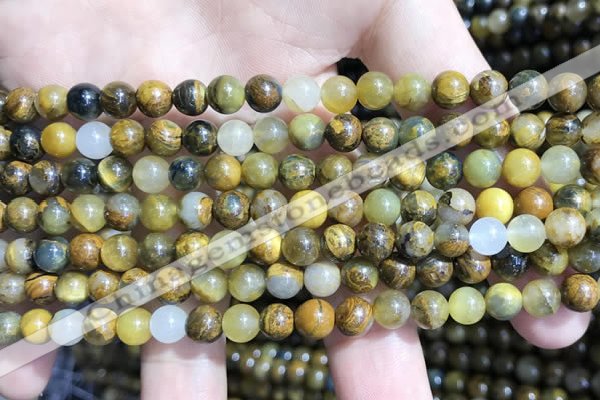 CPB1050 15.5 inches 4mm round golden pietersite beads wholesale