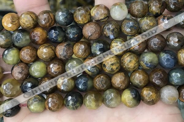 CPB1069 15.5 inches 12mm faceted round natural pietersite beads