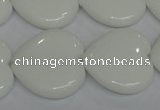 CPB107 15.5 inches 25*25mm heart white porcelain beads wholesale