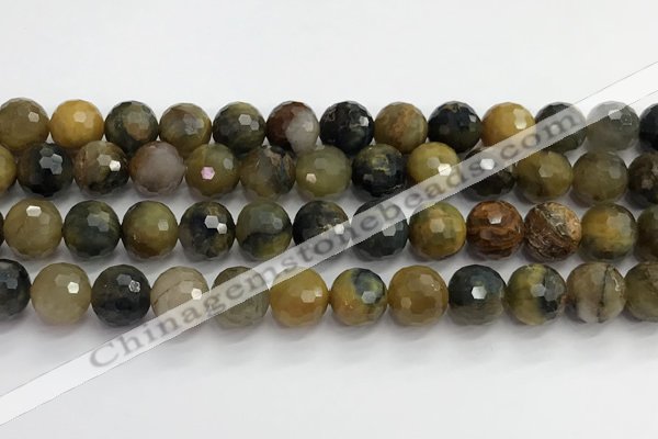 CPB1079 15.5 inches 12mm faceted round natural pietersite beads