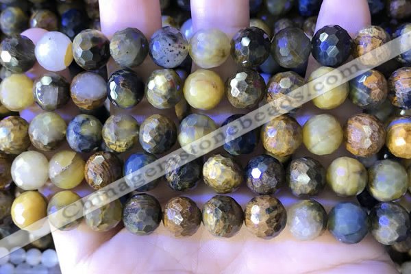 CPB1083 15.5 inches 10mm faceted round pietersite gemstone beads