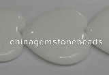 CPB109 15.5 inches 35*35mm heart white porcelain beads wholesale