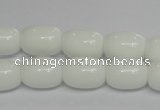 CPB11 15.5 inches 10*14mm drum white porcelain beads wholesale