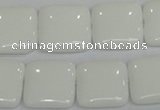 CPB115 15.5 inches 20*20mm square white porcelain beads wholesale