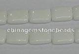 CPB121 15.5 inches 12*16mm rectangle white porcelain beads wholesale