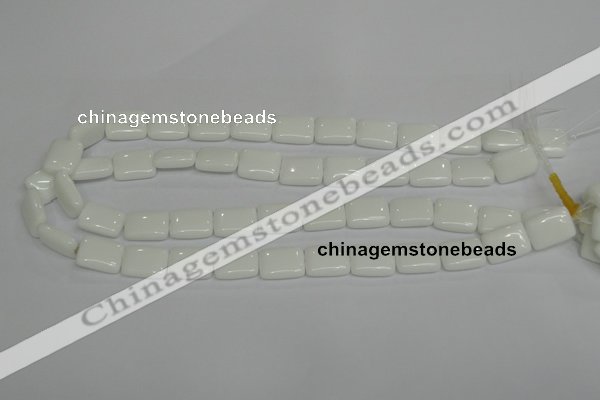 CPB121 15.5 inches 12*16mm rectangle white porcelain beads wholesale