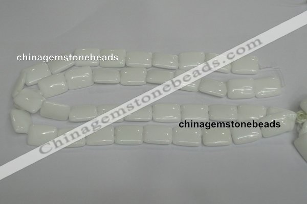 CPB122 15.5 inches 15*20mm rectangle white porcelain beads wholesale