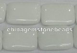 CPB123 15.5 inches 18*25mm rectangle white porcelain beads wholesale