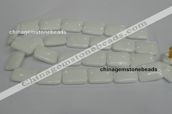 CPB124 15.5 inches 22*30mm rectangle white porcelain beads wholesale