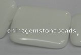 CPB125 15.5 inches 30*40mm rectangle white porcelain beads wholesale