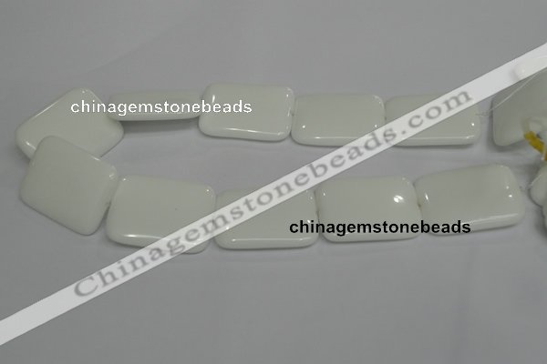 CPB125 15.5 inches 30*40mm rectangle white porcelain beads wholesale