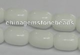 CPB14 15.5 inches 13*18mm drum white porcelain beads wholesale