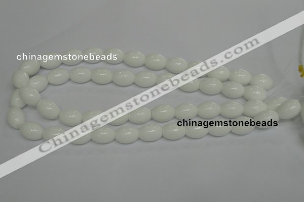 CPB17 15.5 inches 10*14mm rice white porcelain beads wholesale