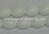 CPB18 15.5 inches 12*16mm rice white porcelain beads wholesale